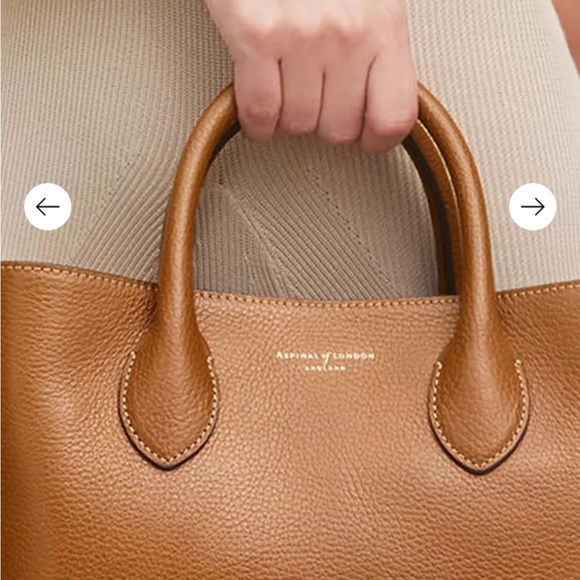 Aspinal London Tote Bag in Tan Pebble Leather - Like New! - Picture 11 of 13